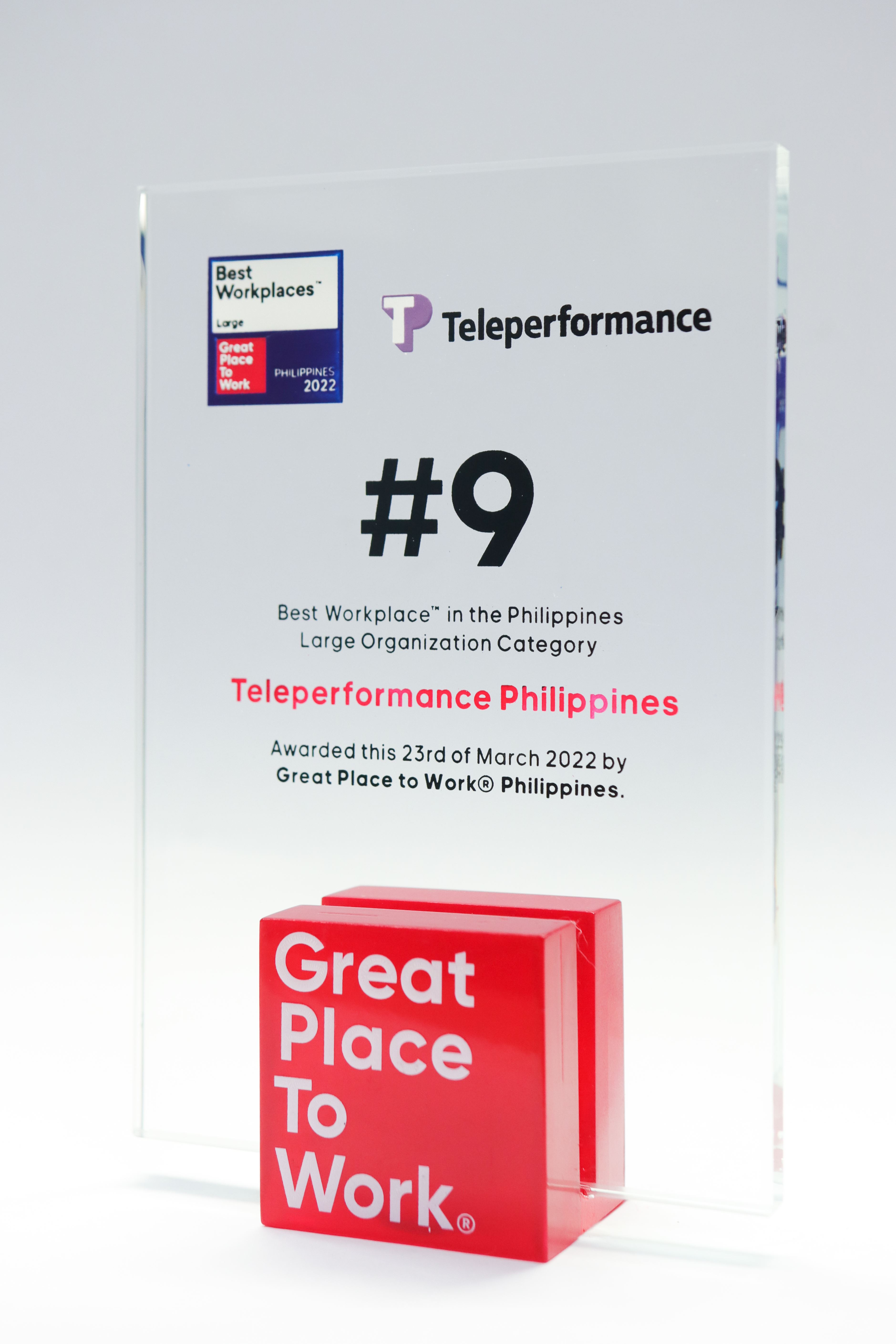 TPPH Best Workplace Large Organization Category 1